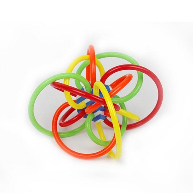 Manhattan Toy Winkel Color Burst Rattle and Sensory Teether Activity Baby Toys 3-12 Months