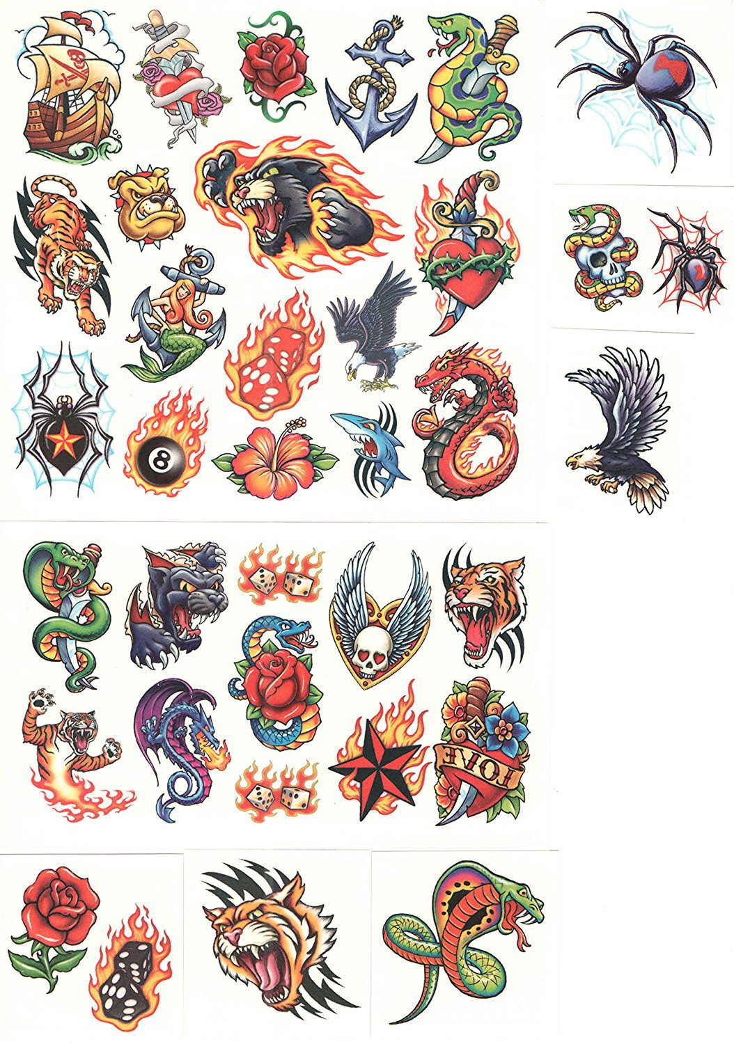 Savvi Classic Tattoos ~ 36 Temporary Tattoos (Flaming Bear)