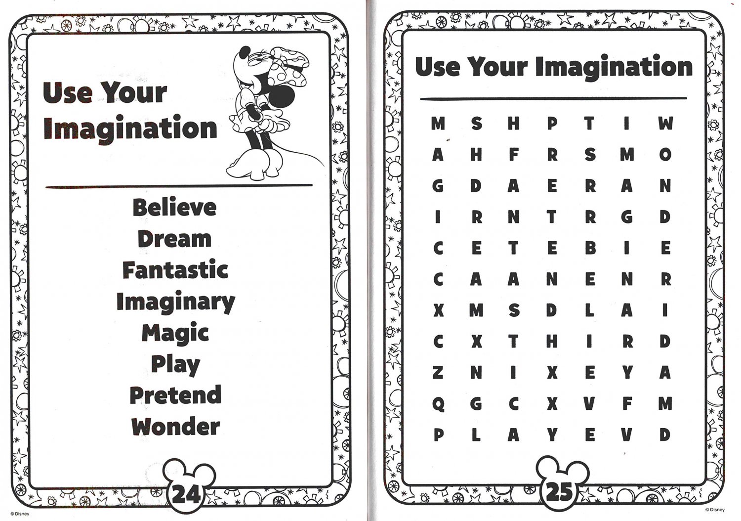 Disney Mickey Activity Book Word Search