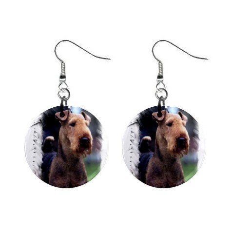 Airedale Terrier 1" Button Earrings 12100158