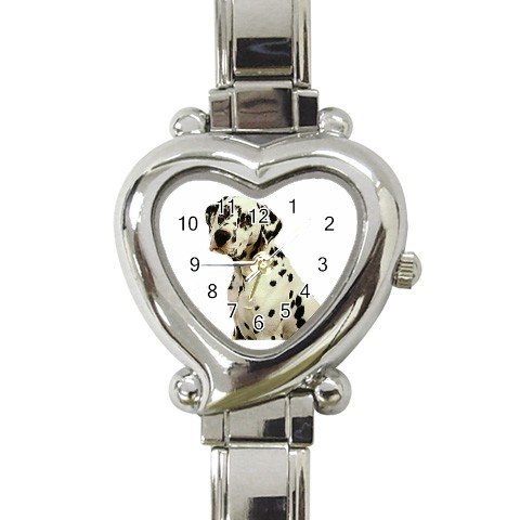 Dalmatian Heart Shape Italian Charm Watch 12100120