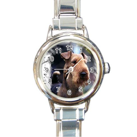 Airedale Terrier Round Italian Charm Watch 12100156