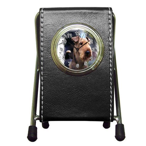 Airedale Terrier Pen Holder Desk Clock 12100172