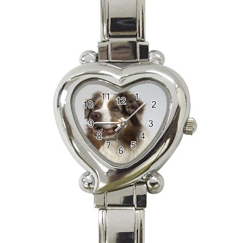 Australian Shepherd Dog Heart Shape Italian Charm Watch 12102637