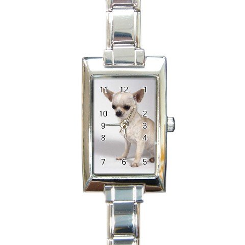 Chihuahua Dog Rectangular Italian Charm Watch 12102671