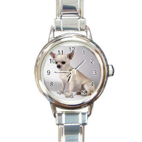 Chihuahua Dog Round Italian Charm Watch 12102672