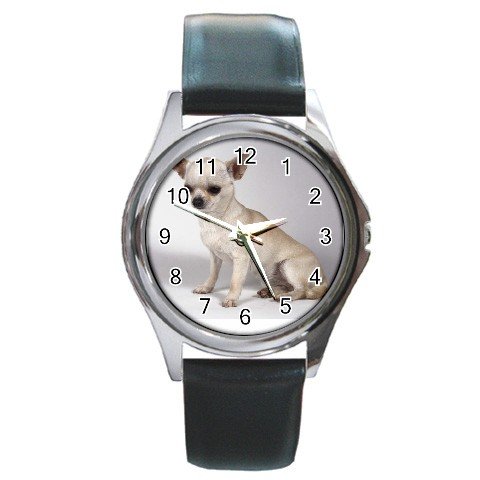 Chihuahua Dog Round Metal Watch UNISEX 12102673