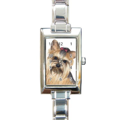 Yorkie Yorkshire Terrier Rectangular Italian Charm Watch 12110660