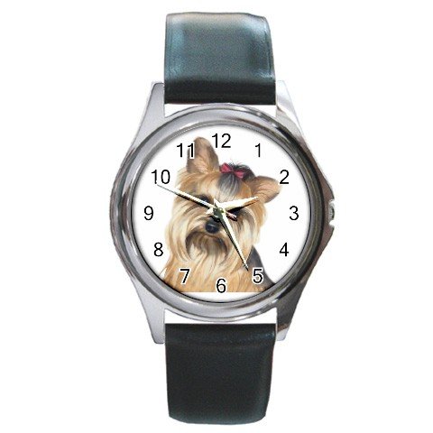 Yorkie Yorkshire Terrier Dog Round Metal Watch UNISEX 12110662