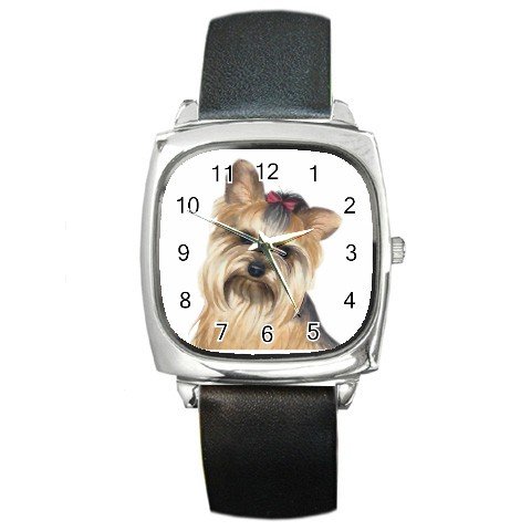 Yorkie Yorkshire Terrier Dog Pet Lover Square Metal Watch Unisex 12110671