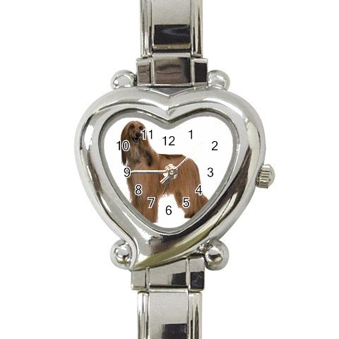 Afghan Hound Dog Heart Italian Charm Watch 12112197