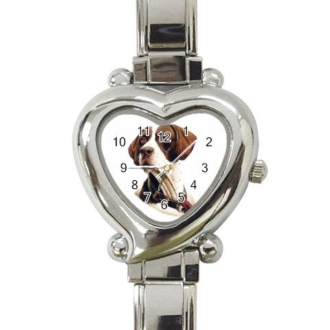 Pointer Dog Heart Italian Charm Watch 12125442