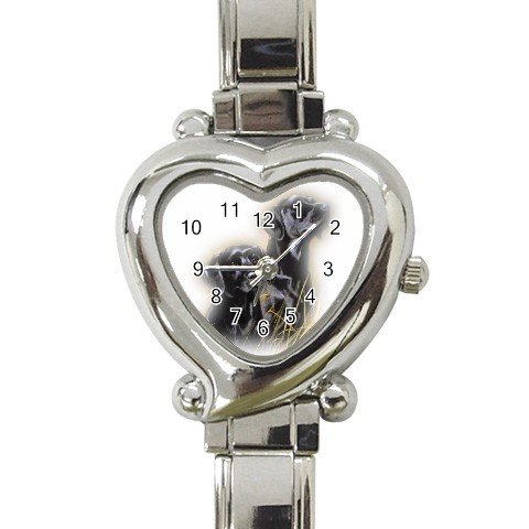 Black Lab Labrador Retriever Puppy Puppies Dog Heart Italian Charm Watch 12135425