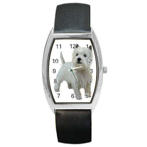West Highland White Terriers Westies Dog Barrel Style Metal Watch 12111846
