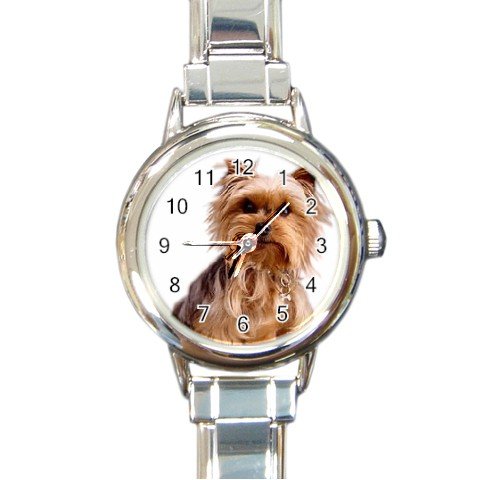Yorkshire Terrier Yorkie Dog Round Italian Charm Watch 12111016