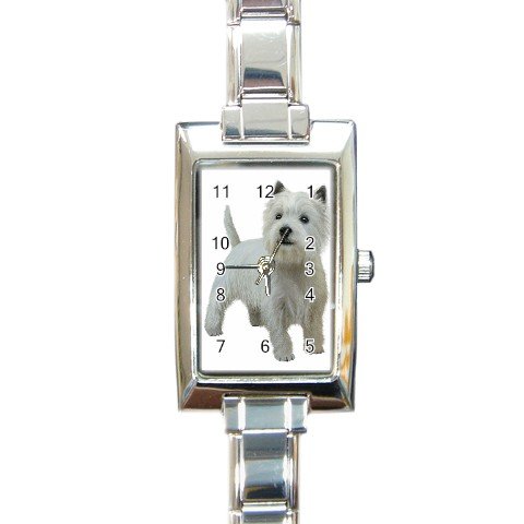 West Highland White Terriers Westies Dog Rectangular Italian Charm Watch 12111832