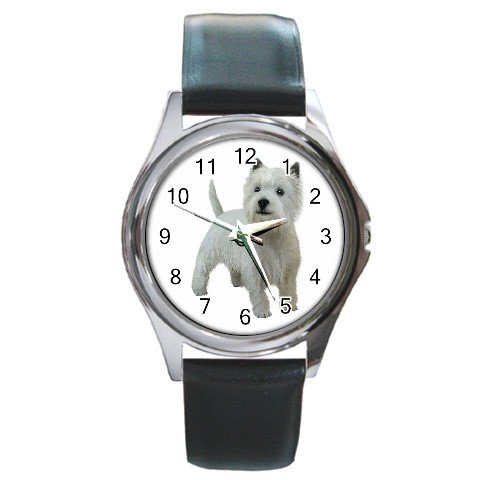 West Highland White Terriers - Westies - Dog Round Metal Watch UNISEX 12111834