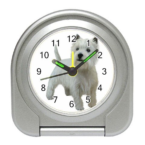 West Highland White Terriers - Westies - Dog Pet Lover Travel Alarm Clock 12111847