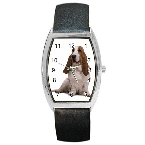 Basset Hound Dog Pet Barrel Style Metal Watch Unisex 12125360