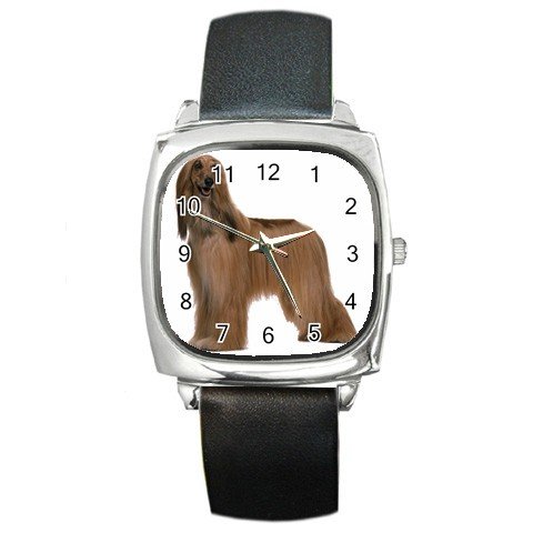 Afghan Hound Dog Pet Lover Square Metal Watch Unisex 12112195
