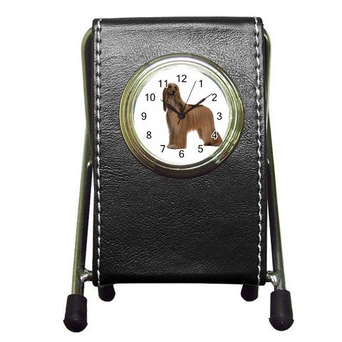 Afghan Hound Dog Pet Lover Pen Holder Desk Clock 12112200