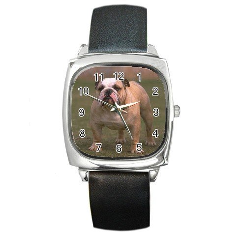 Bulldog Bull Dog Pet Lover Square Metal Watch Unisex 12124832
