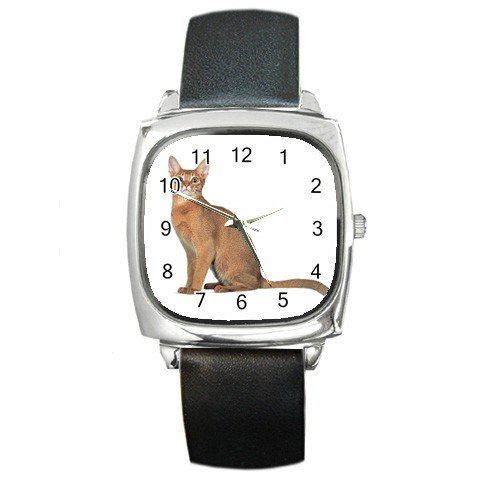 Abyssinian Cat Pet Lover Square Metal Watch Unisex 12168412