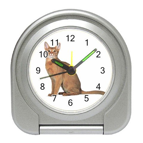 Abyssinian Cat Pet Lover Travel Alarm Clock 12168415