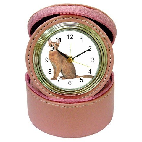 Abyssinian Cat Pet Lover Jewelry Case Clock Pink 12168416