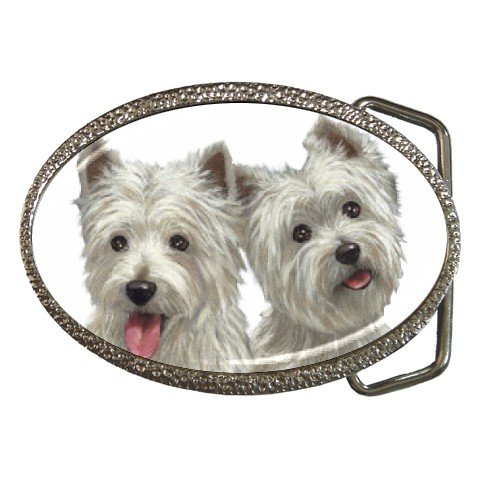 Westies - West Highland White Terriers - Dog Belt Buckle Pet Lover 12111265