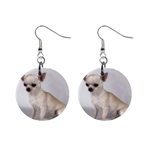Chihuahua Dog Button Earrings 12102675