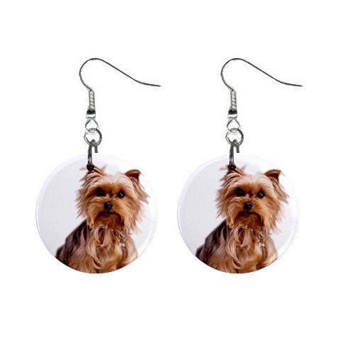Yorkshire Terrier Yorkie Dog Button Earrings Pet Lover Jewelry 12111019
