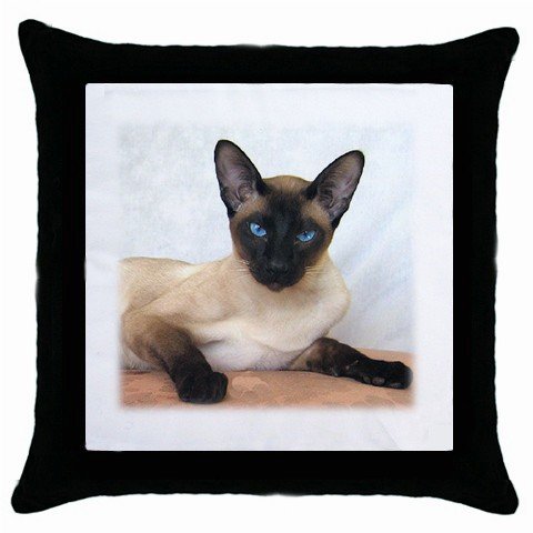 Siamese Cat Pet Lover Throw Pillow Case Black 12203179