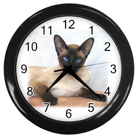 Siamese Cat Pet Lover Black Wall Clock 12203180