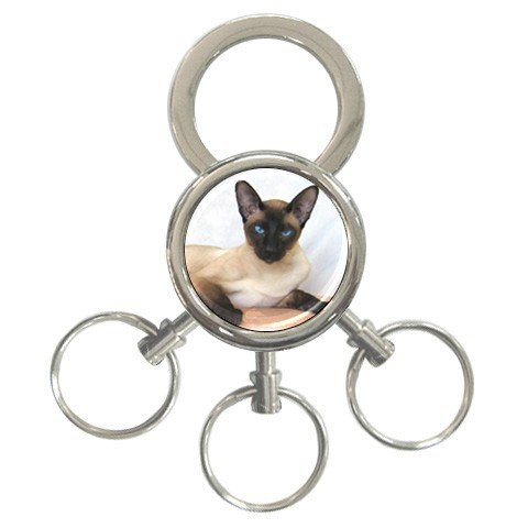 Siamese Cat Pet Lover 3 Ring Key Chain 12203185