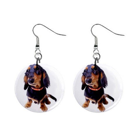 Dachshund Dog Pet Lover Jewelry Button Earrings 12134425
