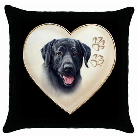 New Black Lab Dog 18" Pillow Case Pillowcase Toss or Throw 14298320