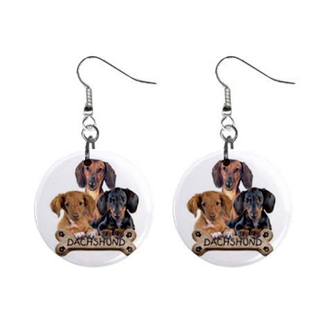Dachshund Dog Pet Lover Jewelry Button Earrings 15454499