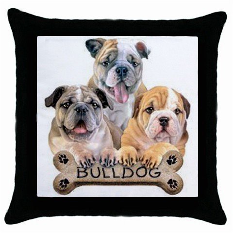 Dog English Bulldog 18" Pillow Case Pillowcase Toss or Throw 15833028