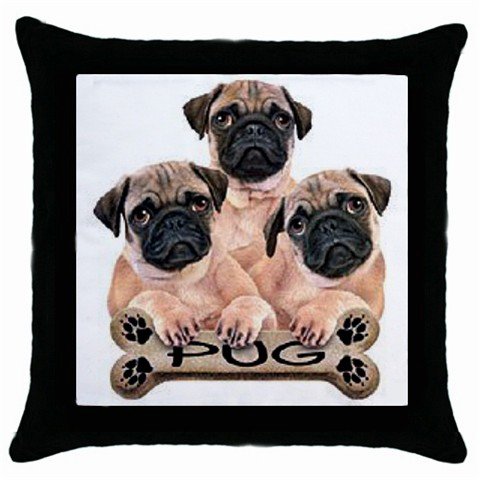 Pug Dog 18" Toss or Throw Pillow Case Pillowcase 15832958