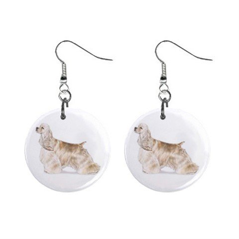 Cocker Spaniel Dog Pet Lover Jewelry Button Earrings 13018520