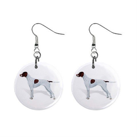 English Pointer Dog Pet Lover Jewelry Button Earrings 13018521