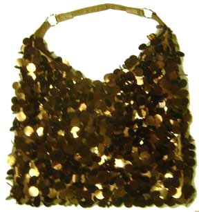 Lot of 6 - So Sexy Bronze Metallic Sequined Handbags