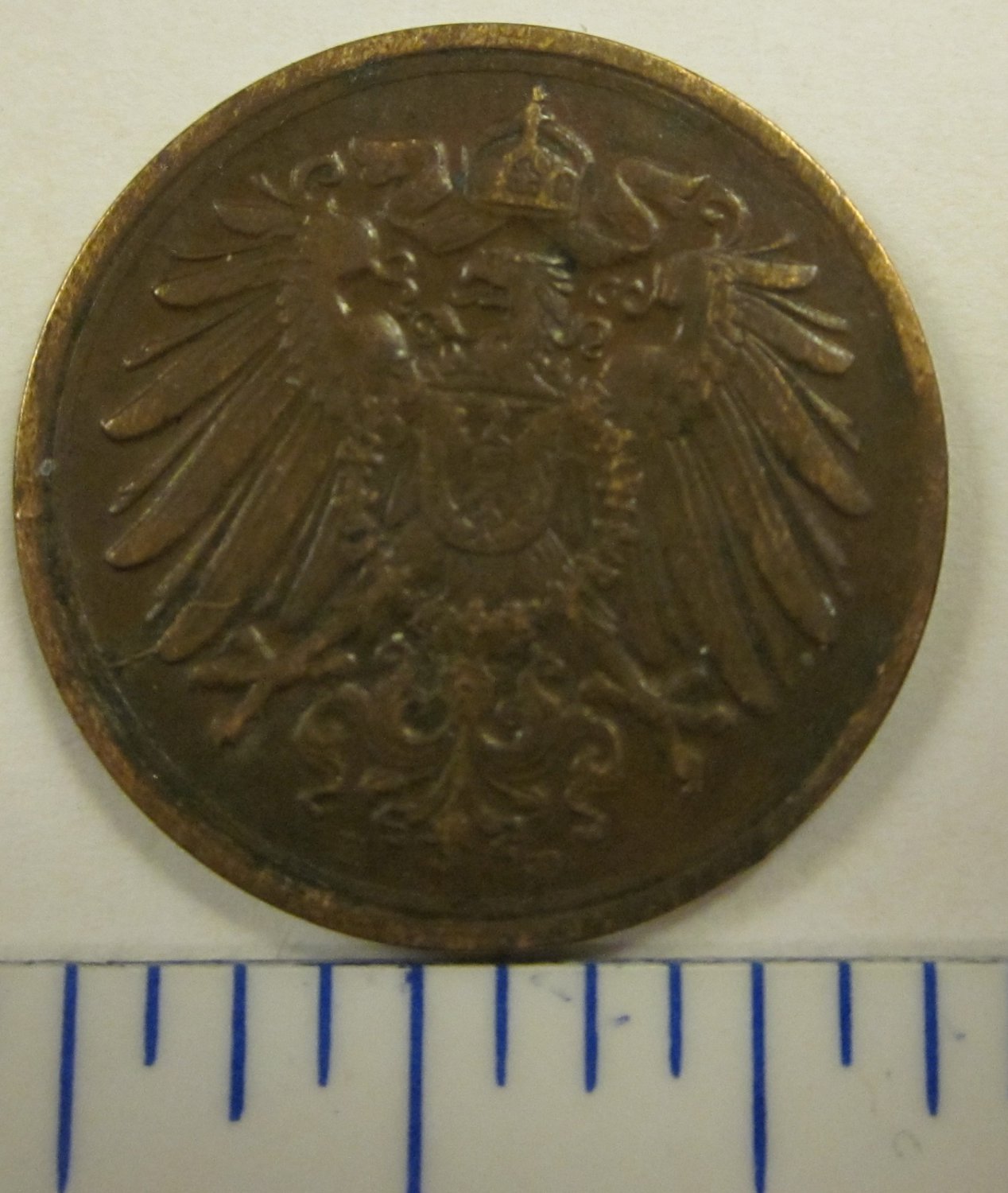 GERMANY EMPIRE 1 PFENNIG 1913 D LARGE CROWNED IMPERIAL EAGLE W SHIELD