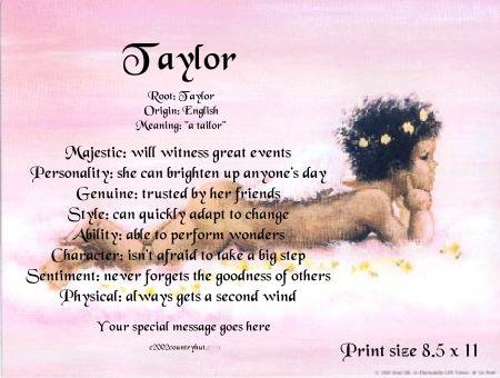 Angel Blessing #3 - PERSONALIZED 1 Name Meaning Print - no US s/h fee