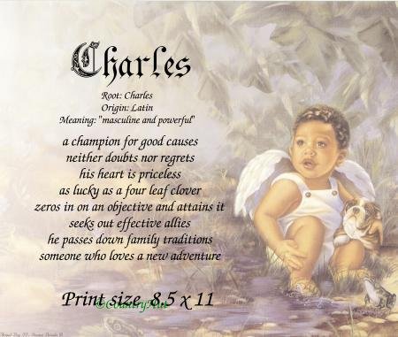 Angel Boy #5 - PERSONALIZED 1 Name Meaning Print - no US s/h fee