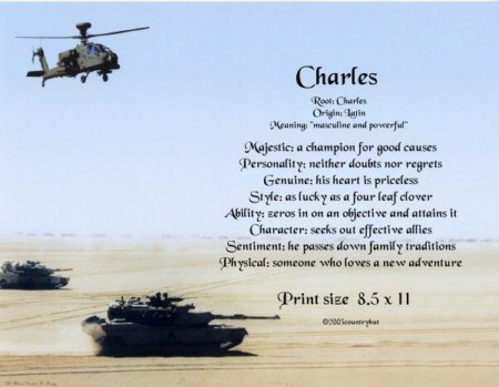 Army #2- PERSONALIZED 1 Name Meaning Print - no US s/h fee