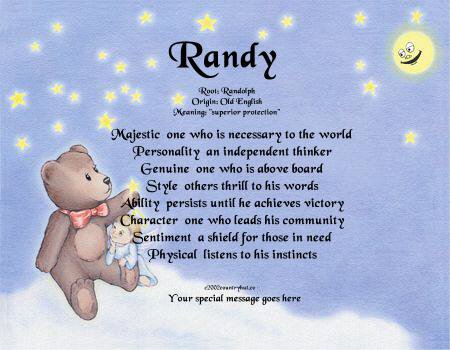 TEDDY BEAR - Angel Boy - PERSONALIZED 1 Name Meaning Print - no US s/h fee