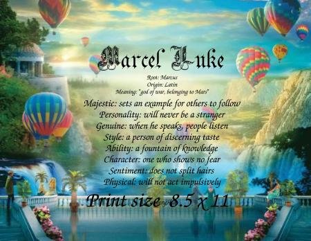 HOT AIR BALLOONS #3 - PERSONALIZED 1 Name Meaning Print - no US s/h fee