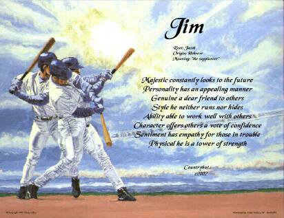 BASEBALL #1 - PERSONALIZED 1 Name Meaning Print - no US s/h fee